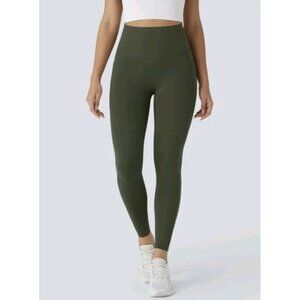Halara UltraSculpt High Waisted Tummy Control Booty Band Leggings Deep Green XL